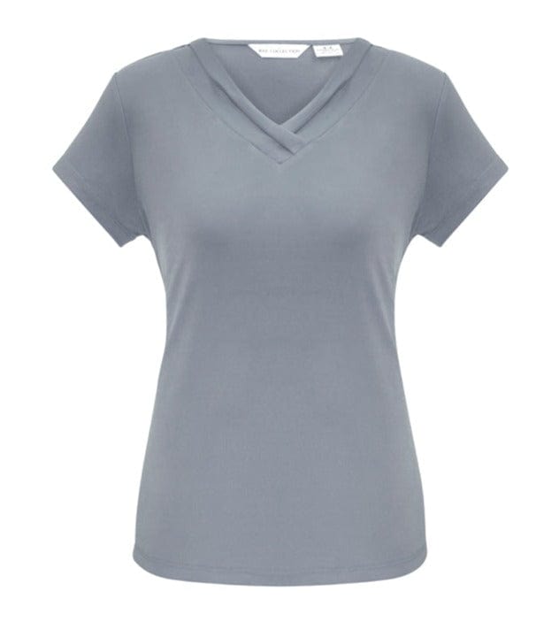 Biz Collection Polos / Shirts Silver / 6 Biz Collection Ladies Lana Short Sleeve Top