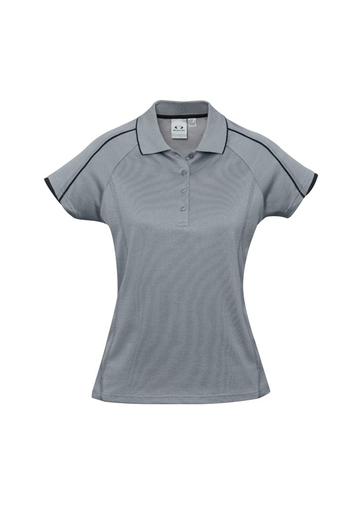 Biz Collection Polos / Shirts Silver Grey/Black / 6 Biz Collection Ladies Blade Polo