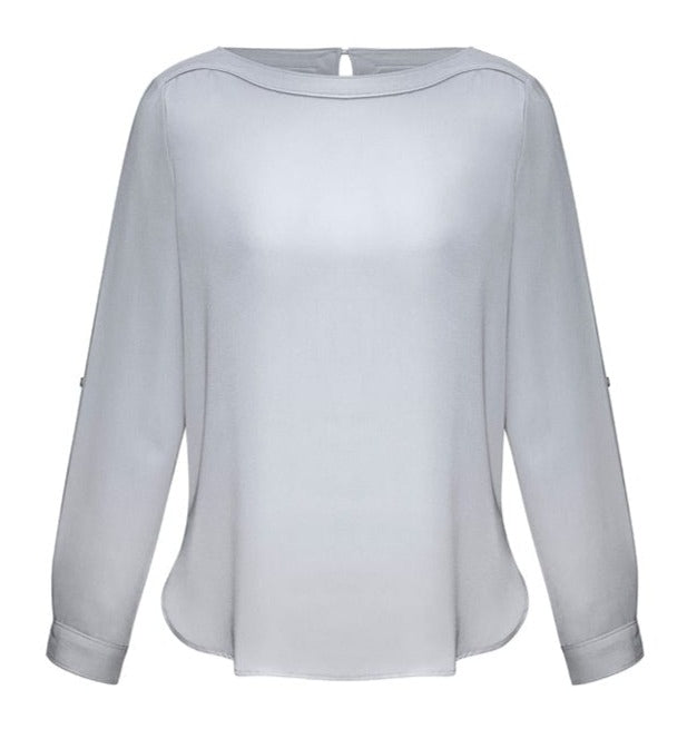 Biz Collection Polos / Shirts Silver Mist / 6 Biz Collection Ladies Madison Boatneck Blouse