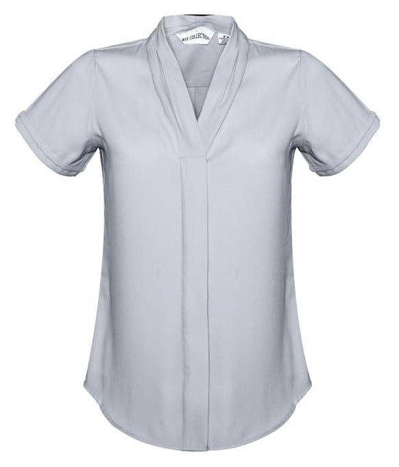 Biz Collection Polos / Shirts Silver Mist / 6 Biz Collection Ladies Madison Short Sleeve