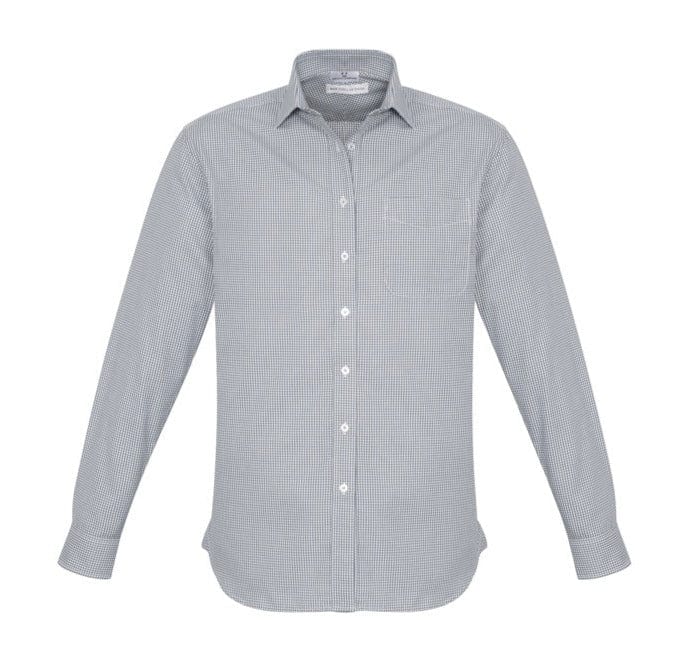 Biz Collection Polos / Shirts Silver / S Biz Collection Mens Ellison Long Sleeve Shirt