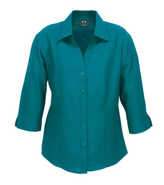 Biz Collection Polos / Shirts Teal / 6 Biz Collection Ladies Plain Oasis 3/4 Sleeve Shirt