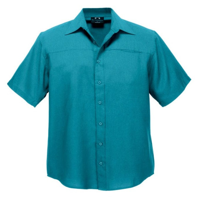 Biz Collection Polos / Shirts Teal / S Biz Collection Mens Plain Oasis Short Sleeve Shirt