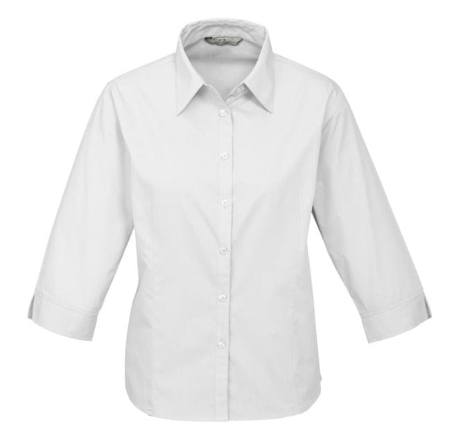 Biz Collection Polos / Shirts White / 6 Biz Collection Ladies Base 3/4 Sleeve Shirt