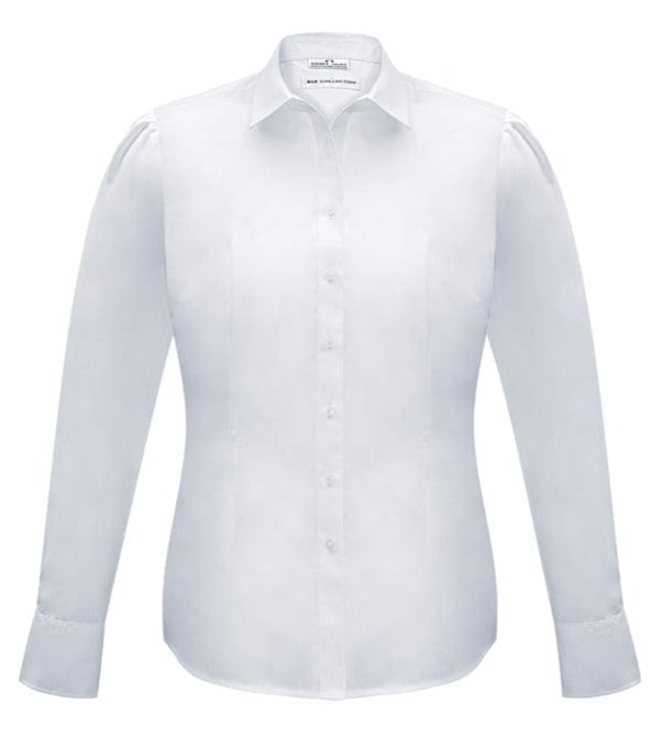 Biz Collection Polos / Shirts White / 6 Biz Collection Ladies Euro Long Sleeve Shirt