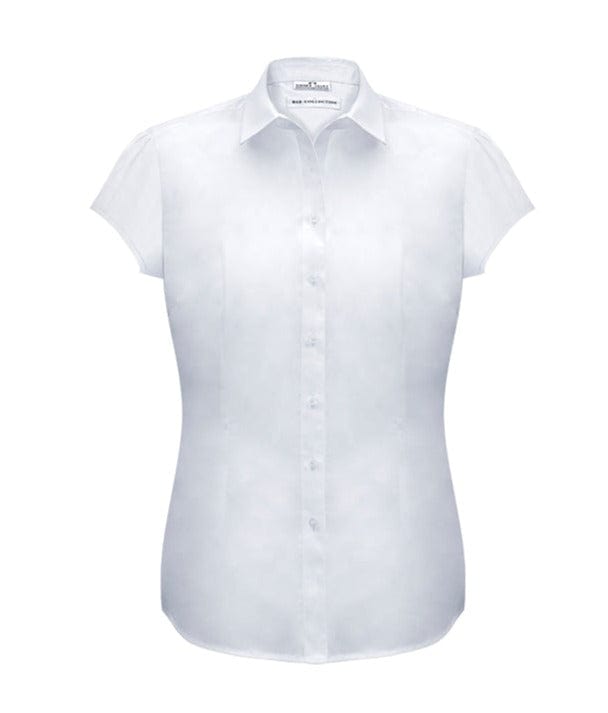 Biz Collection Polos / Shirts White / 6 Biz Collection Ladies Euro Short Sleeve Shirt