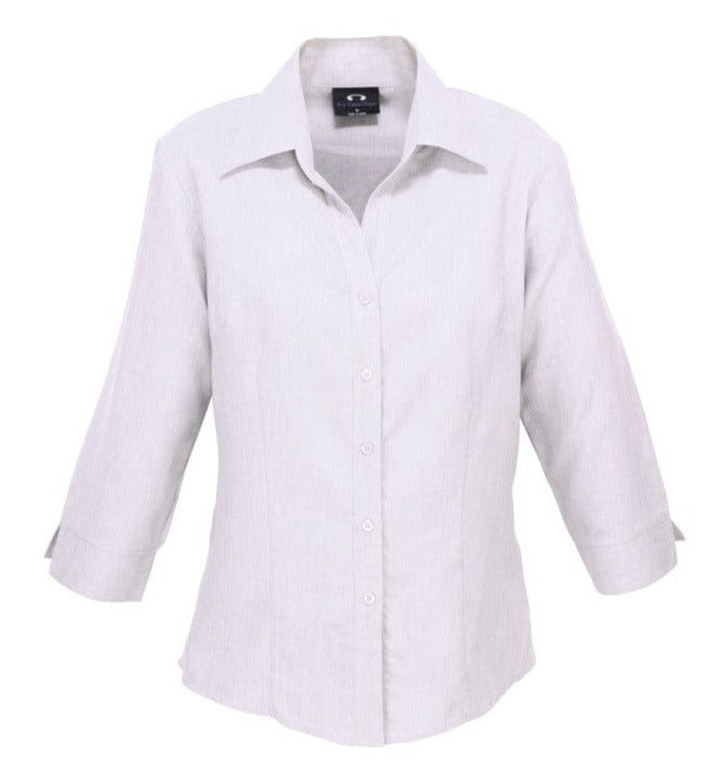 Biz Collection Polos / Shirts White / 6 Biz Collection Ladies Plain Oasis 3/4 Sleeve Shirt