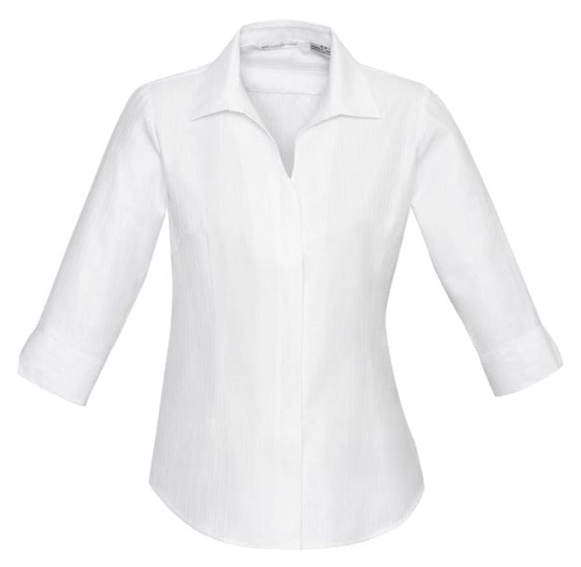 Biz Collection Polos / Shirts White / 6 Biz Collection Ladies Preston 3/4 Sleeve Shirt