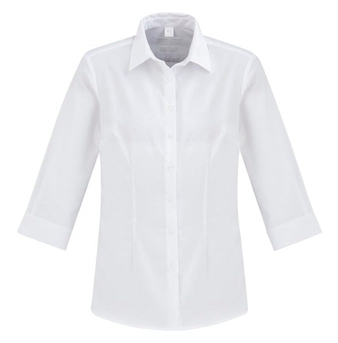 Biz Collection Polos / Shirts White / 6 Biz Collection Ladies Regent ¾/S Shirt
