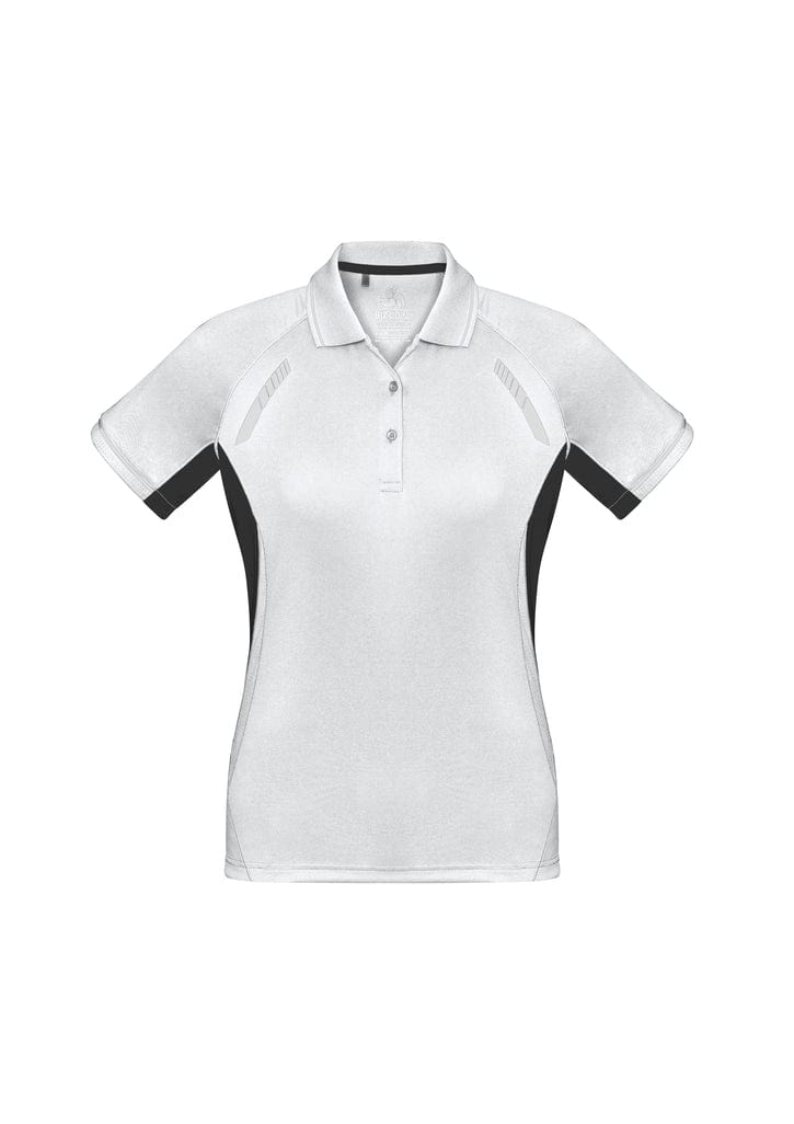 Biz Collection Polos / Shirts White/Black/Silver / 6 Biz Collection Ladies Renegade Polo