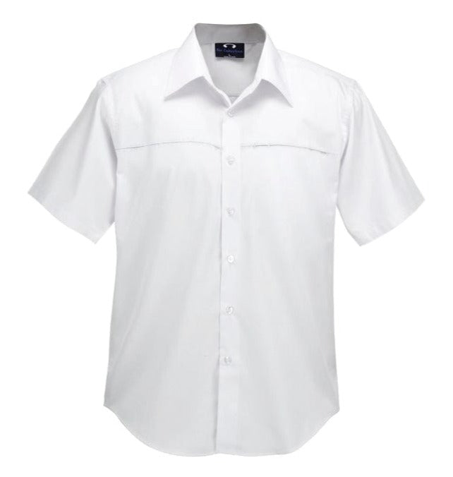 Biz Collection Polos / Shirts White / S Biz Collection Mens Plain Oasis Short Sleeve Shirt