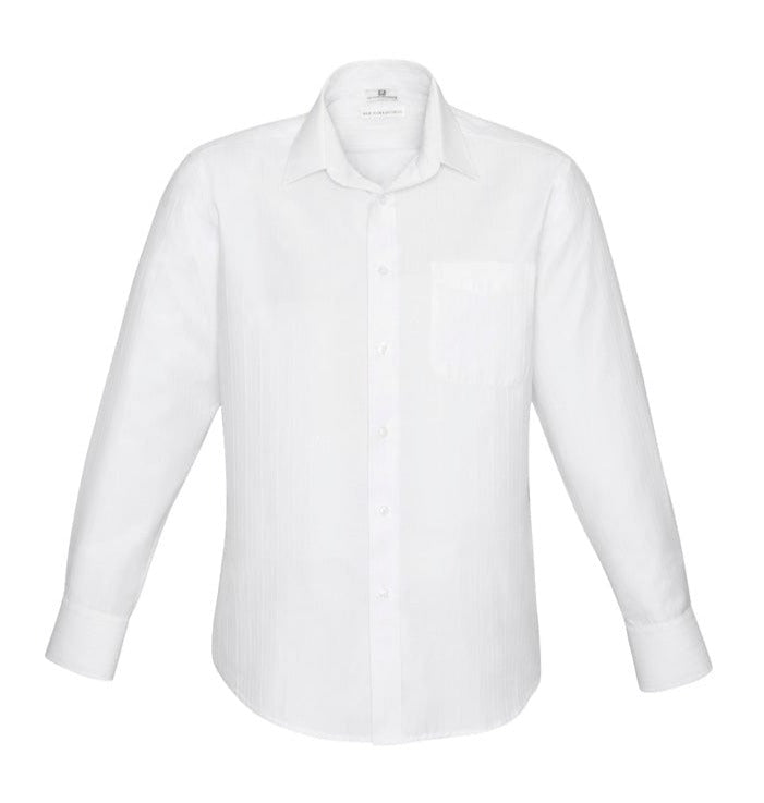 Biz Collection Polos / Shirts White / S Biz Collection Mens Preston Long Sleeve Shirt