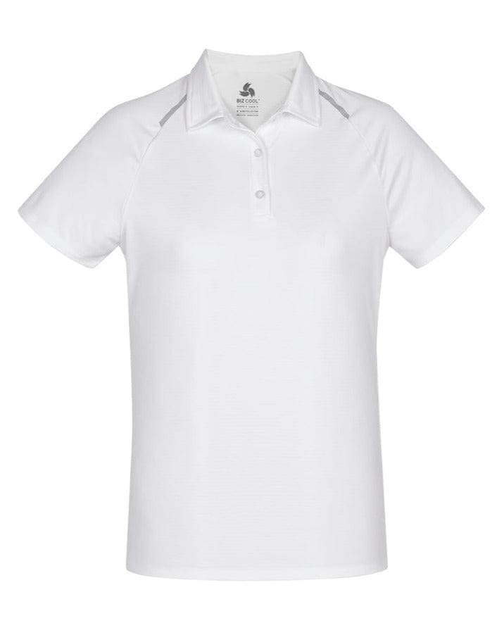 Biz Collection Polos / Shirts White/Silver / 8 Biz Collection Academy Ladies Polo