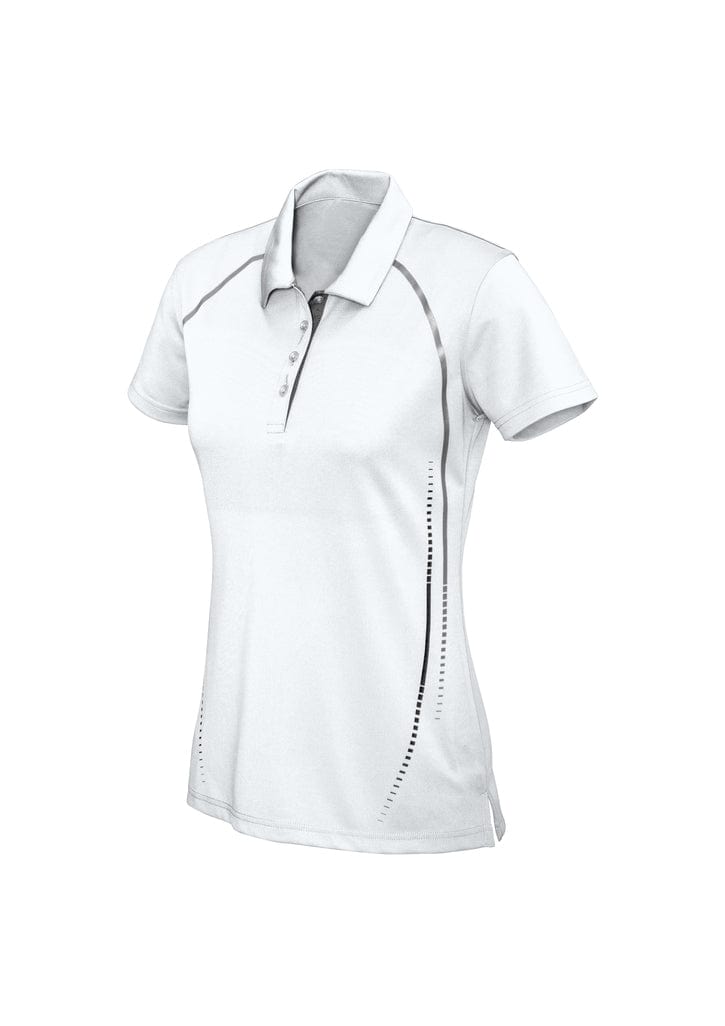 Biz Collection Polos / Shirts White/Silver / 8 Biz Collection Ladies Cyber Polo