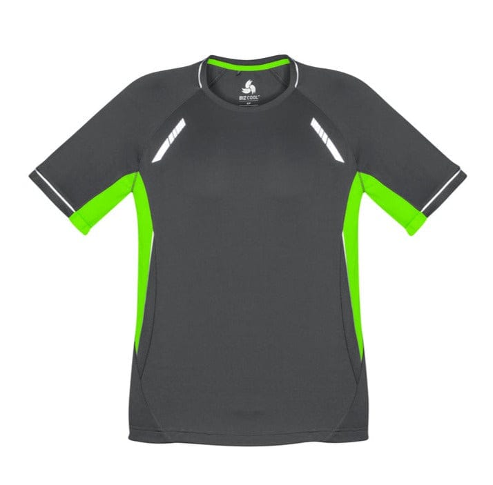 Biz Collection T-Shirts Grey/Fluoro Lime/Silver / S Biz Collection Men's Renegade Tee