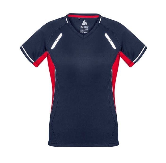 Biz Collection T-Shirts Navy/Red/Silver / 6 Biz Collection Ladies Renegade Tee