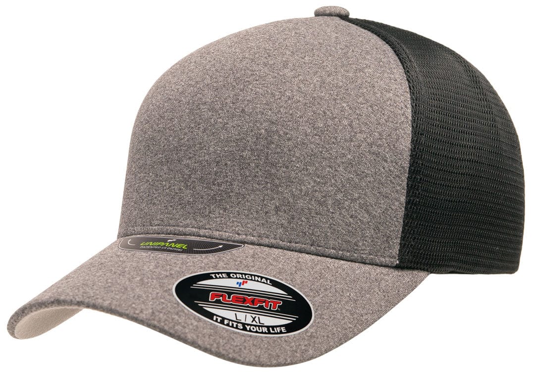 Flexfit Hats Heather/Black / S-M Flexfit Unipanel Trucker Mesh Cap