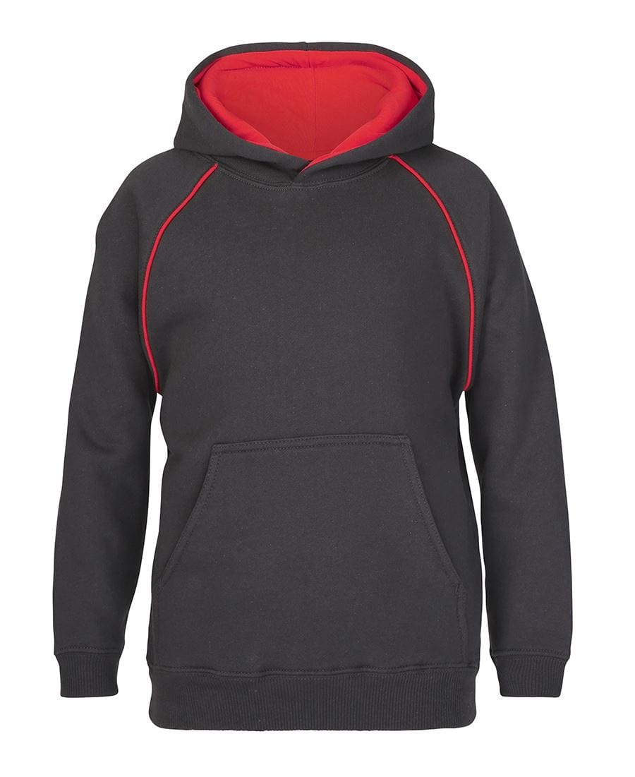 JB's Wear Hoodies Gunmetal/Red / 4 JB’s Wear Kids Contrast Fleecy Hoodie