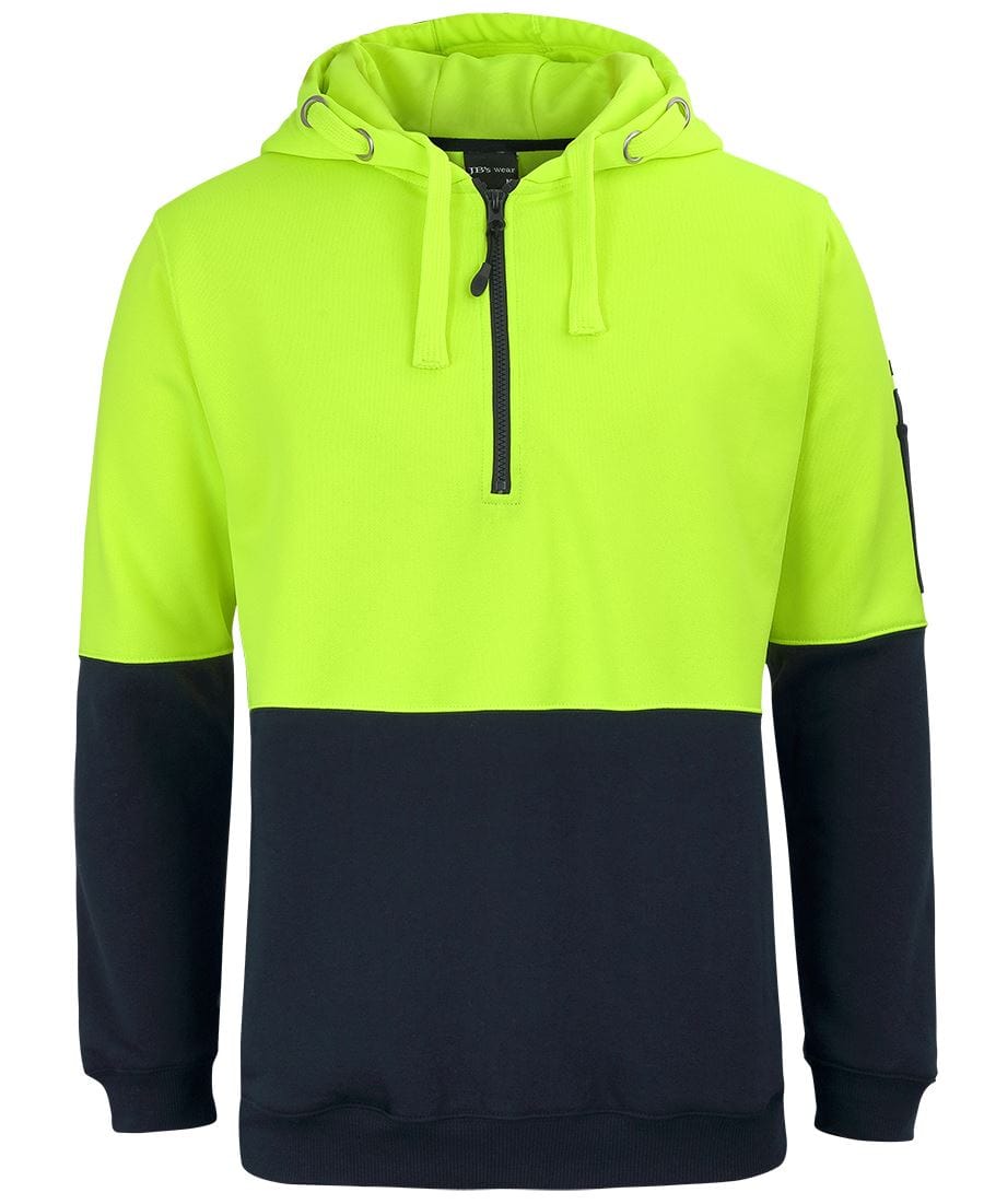 JB's Wear Hoodies Lime/Navy / XS JB's Wear Hi Vis 1/2 Zip Hoodie