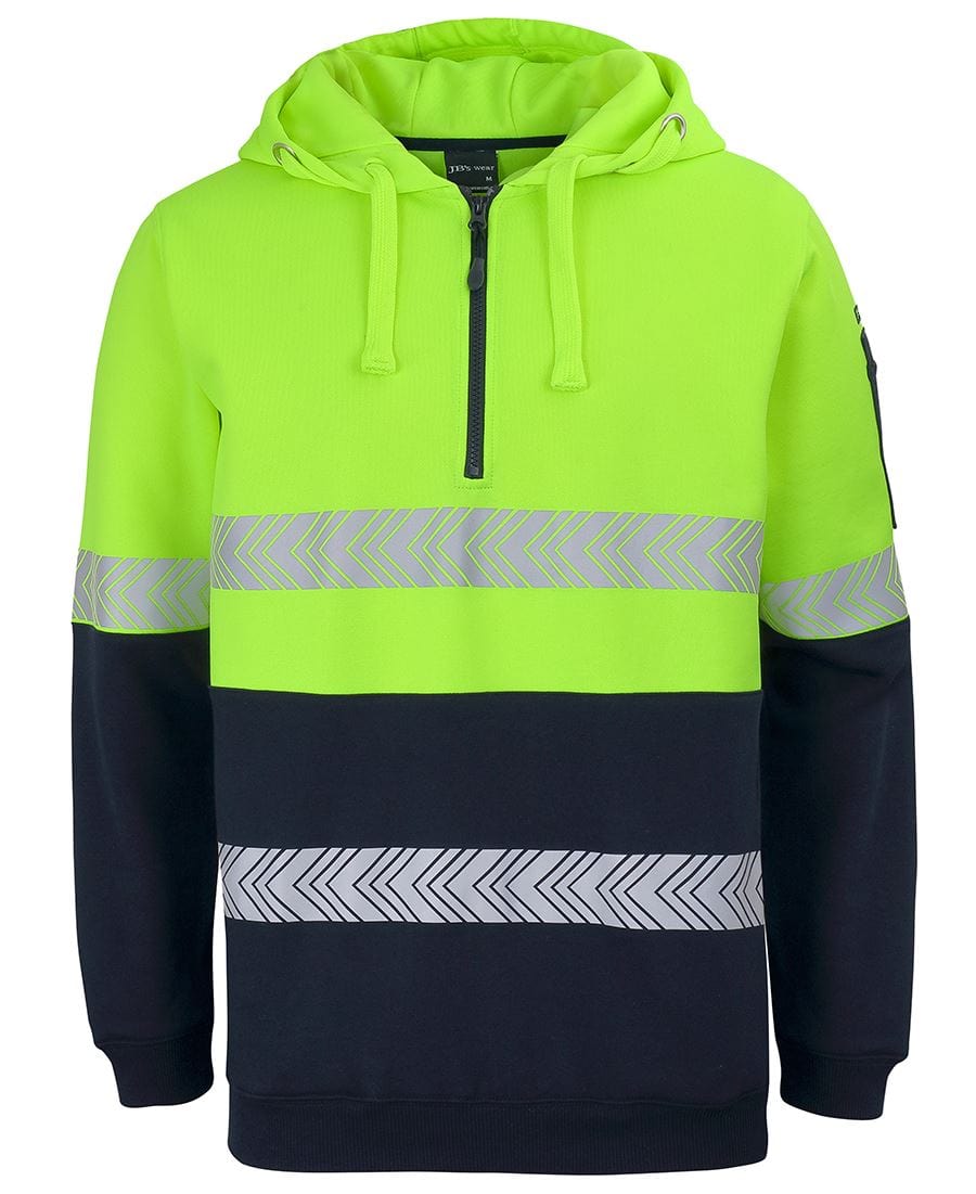 JB's Wear Hoodies Lime/Navy / XS JB's Wear Hi Vis 1/2 Zip Segmented Tape Hoodie