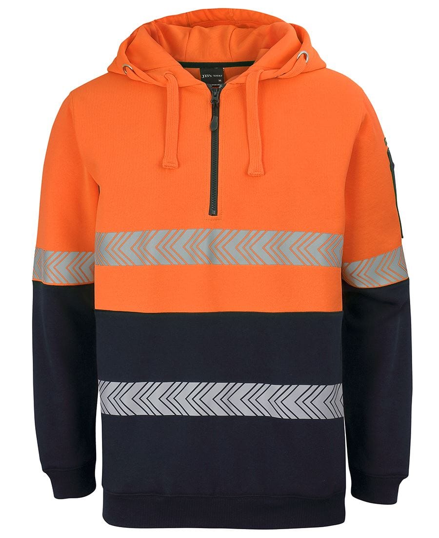 JB's Wear Hoodies Orange/Navy / XS JB's Wear Hi Vis 1/2 Zip Segmented Tape Hoodie