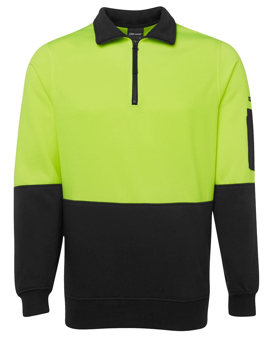 JB's Wear Polars Lime/Black / XS JB's Wear Hi Vis 1/2 Zip Fleecy Sweat