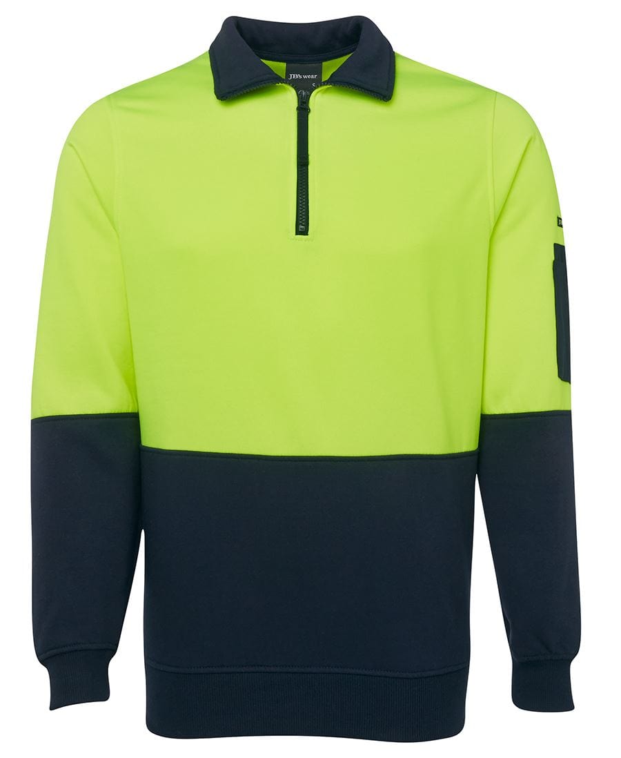 JB's Wear Polars Lime/Navy / XS JB's Wear Hi Vis 1/2 Zip Fleecy Sweat