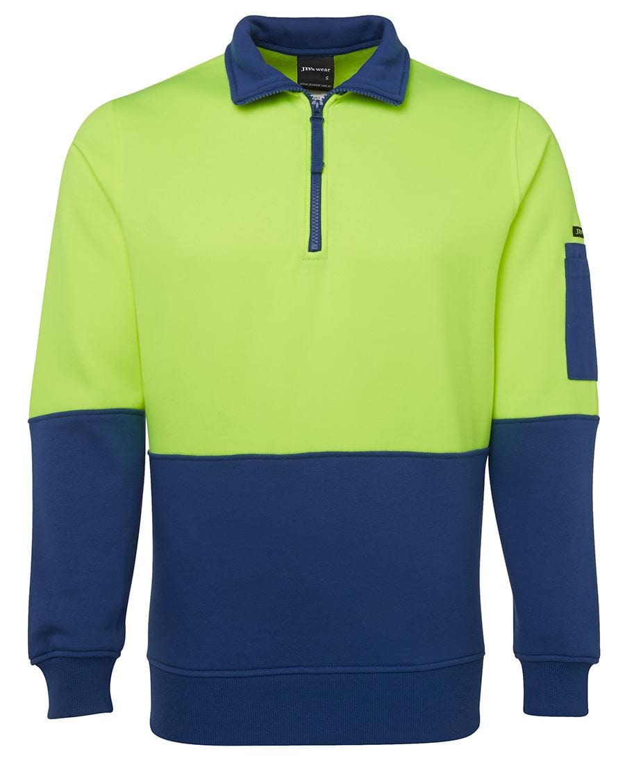 JB's Wear Polars Lime/Royal / XS JB's Wear Hi Vis 1/2 Zip Fleecy Sweat