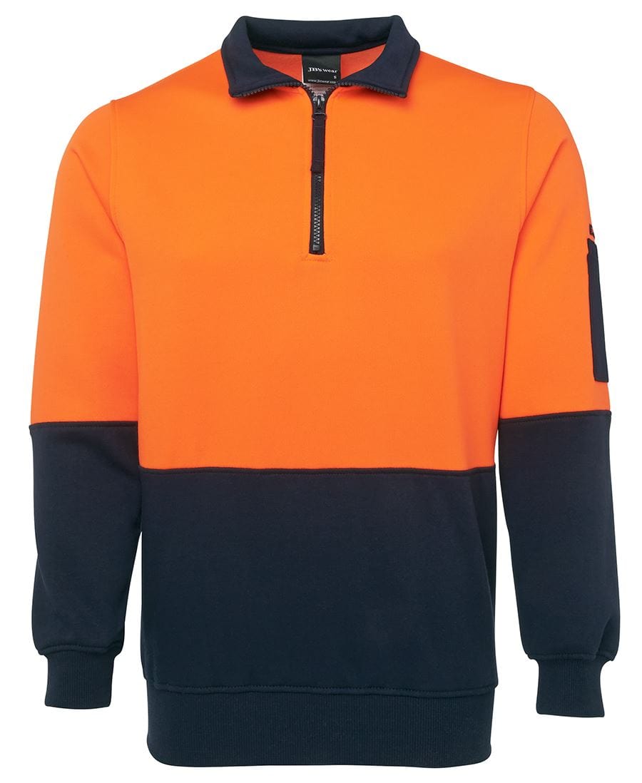 JB's Wear Polars Orange/Navy / XS JB's Wear Hi Vis 1/2 Zip Fleecy Sweat