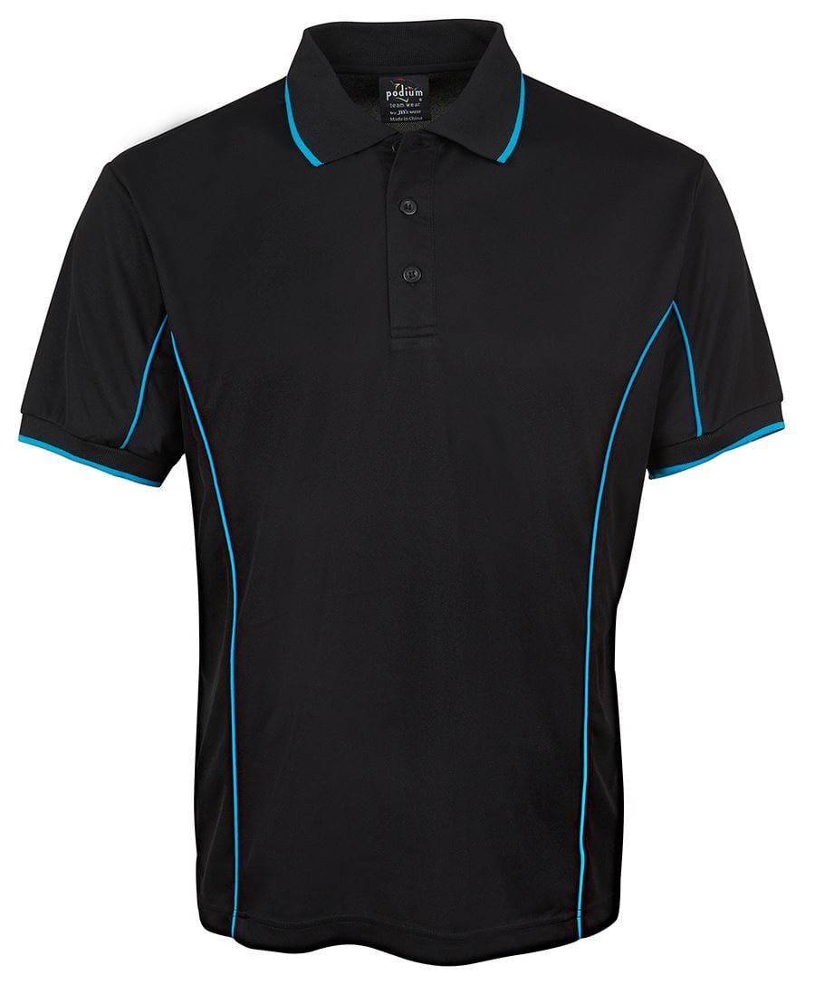 JB's Wear Polos / Shirts Black/Aqua / S JB’s Wear S/S Piping Polo