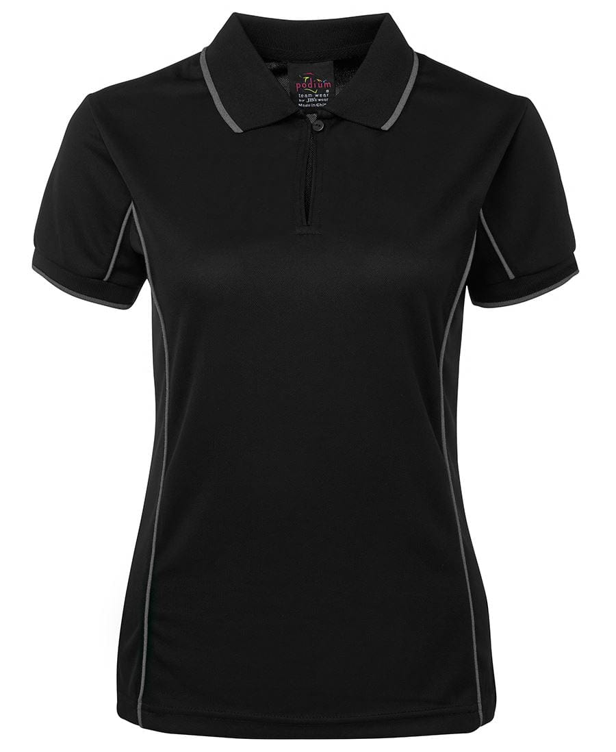 JB's Wear Polos / Shirts Black/Grey / 8 JB's Wear Ladies Piping Polo