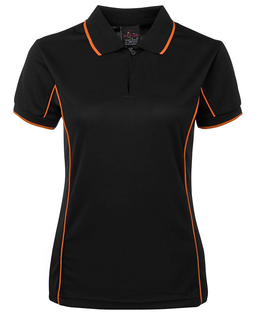 JB's Wear Polos / Shirts Black/Orange / 8 JB's Wear Ladies Piping Polo