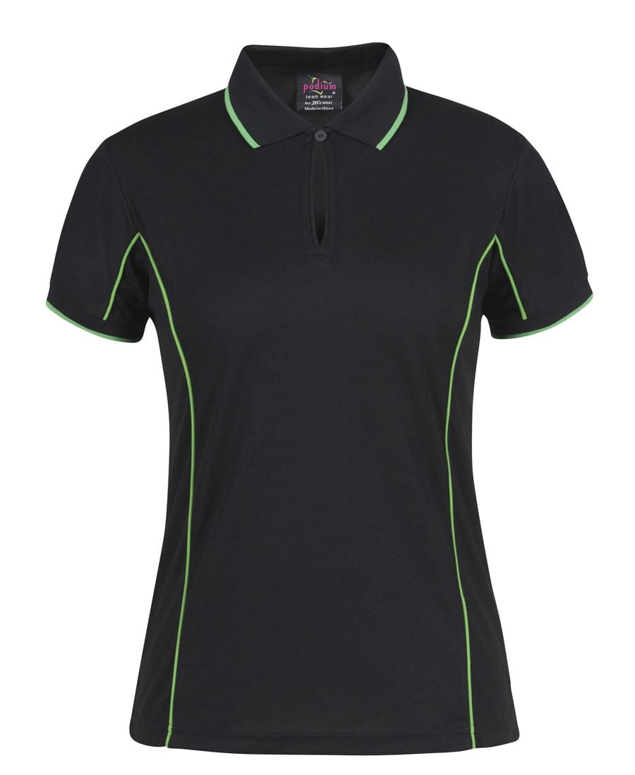 JB's Wear Polos / Shirts Black/Pea Green / 8 JB's Wear Ladies Piping Polo