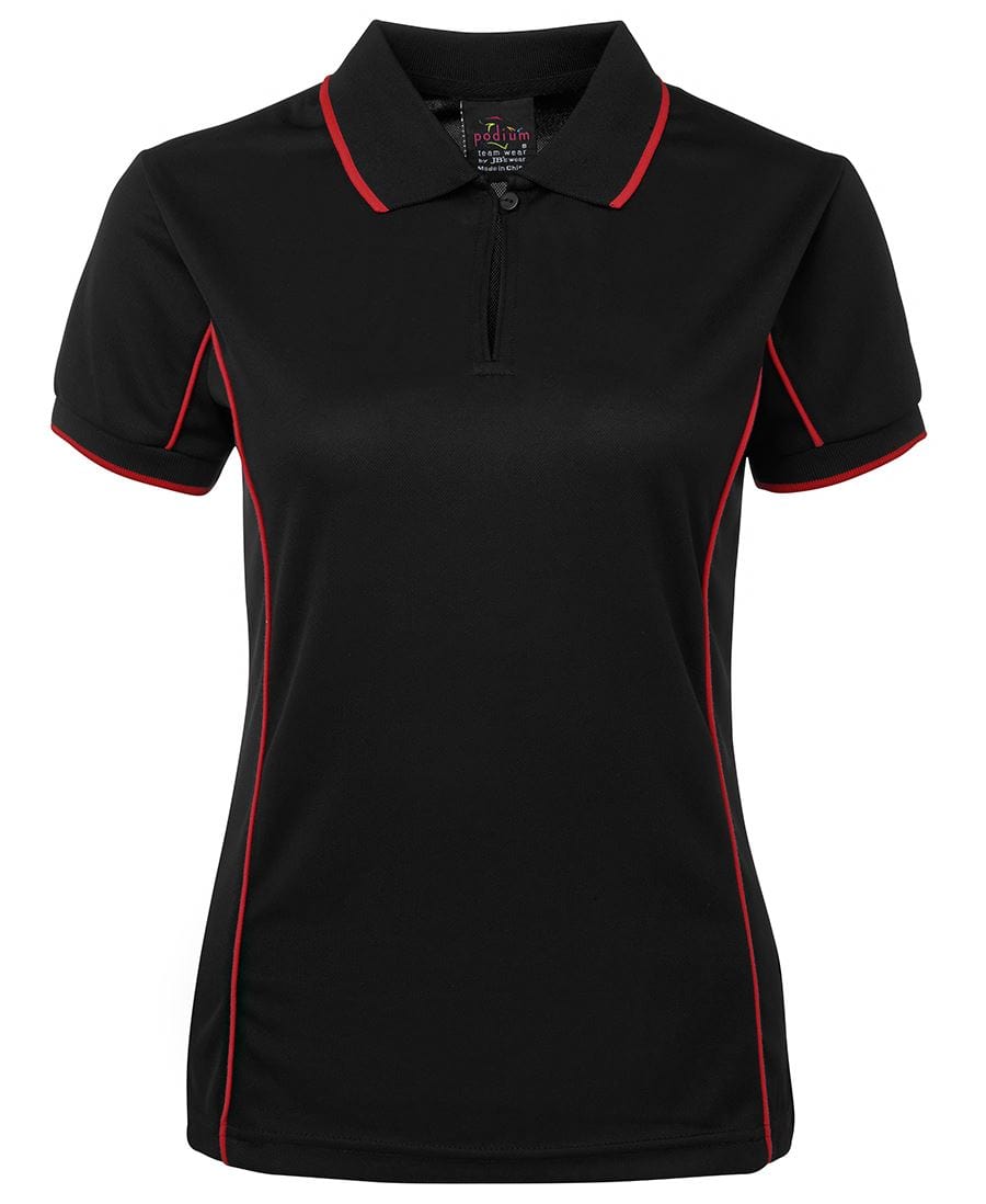 JB's Wear Polos / Shirts Black/Red / 8 JB's Wear Ladies Piping Polo