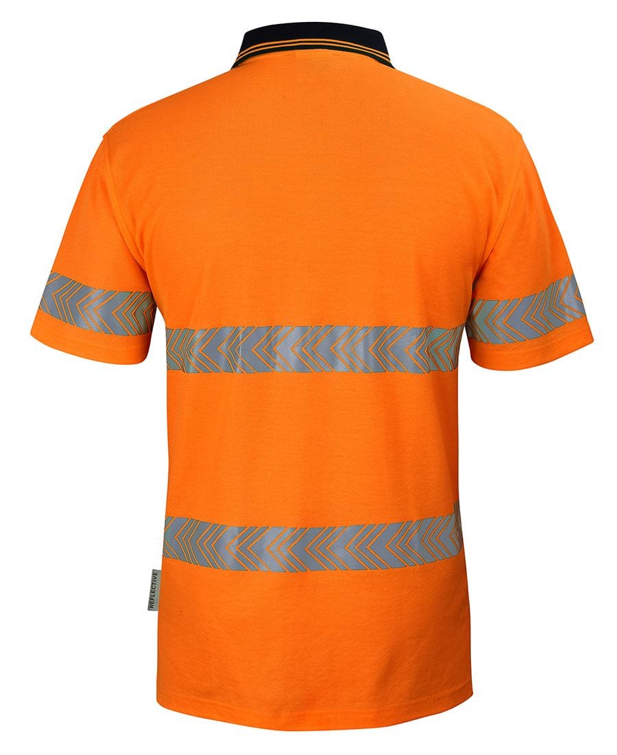 JB's Wear Polos / Shirts JB's Wear Hi Vis (D+N) Cotton Back S/S Segmented Tape Polo