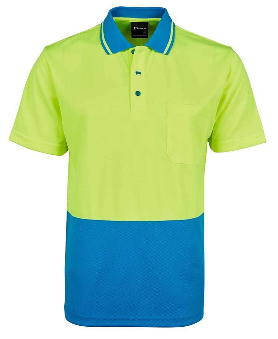 JB's Wear Polos / Shirts Lime/Aqua / XS JB's Wear Hi Vis Non Cuff Traditional Polo