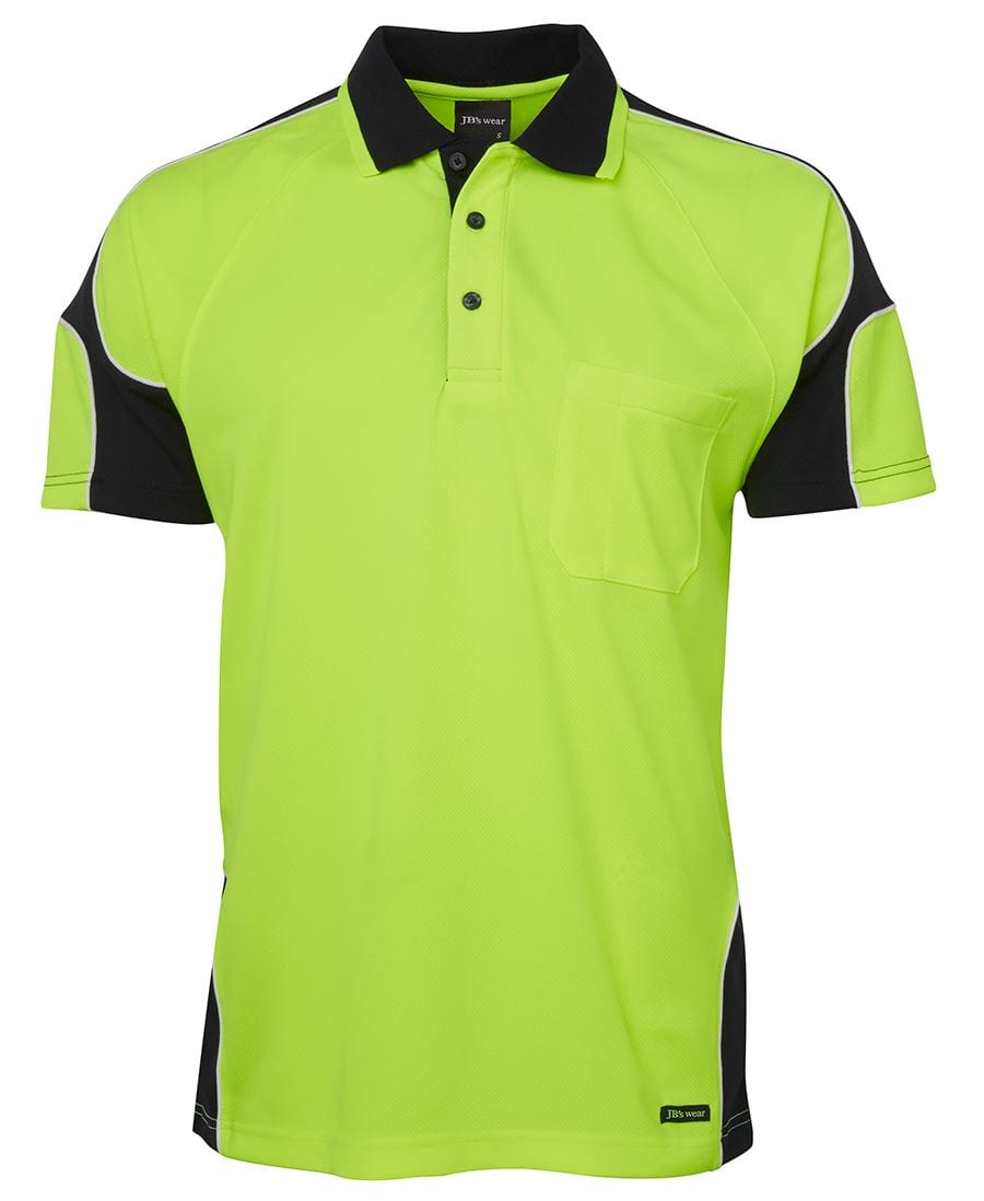 JB's Wear Polos / Shirts Lime/Black / 2XS JB's Wear Hi Vis S/S Arm Panel Polo