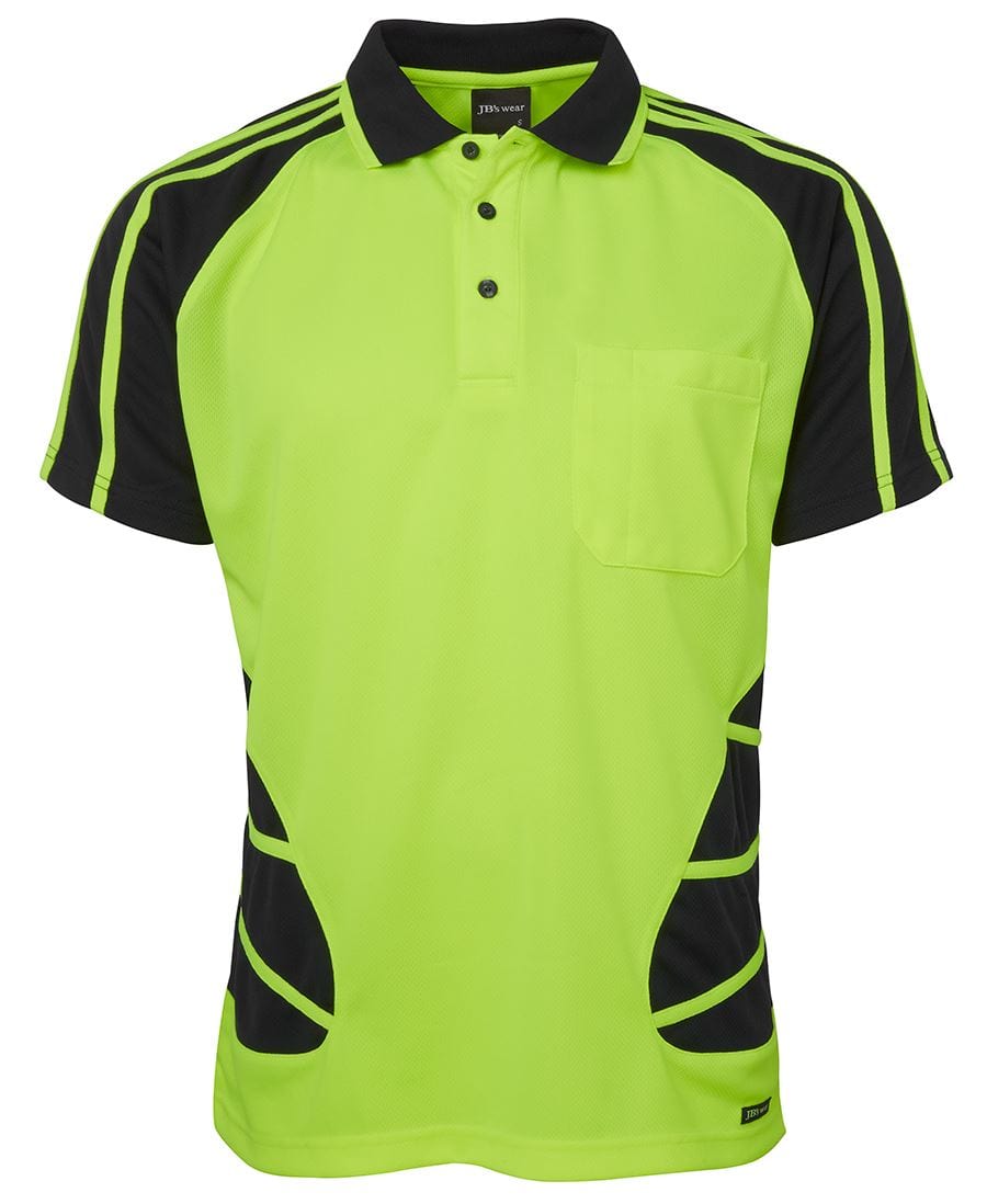 JB's Wear Polos / Shirts Lime/Black / 2XS JB's Wear Hi Vis S/S Spider Polo