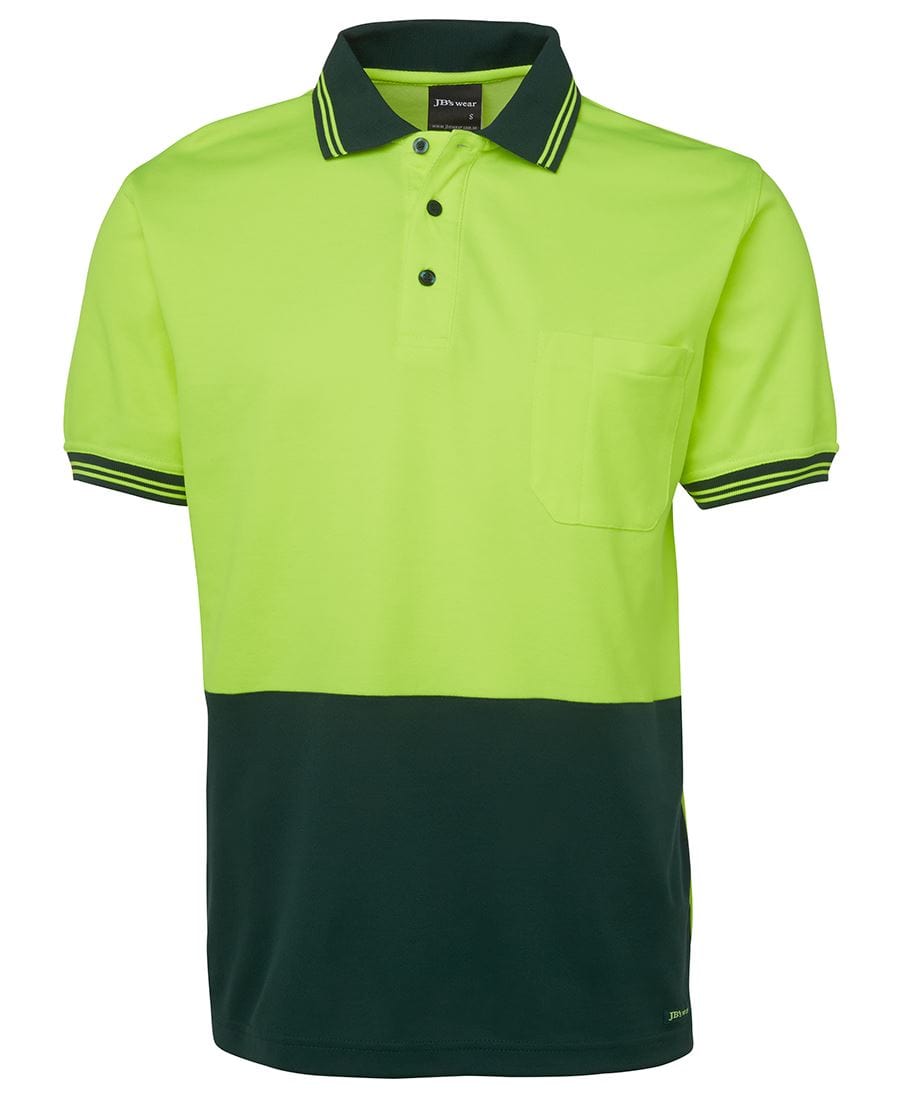 JB's Wear Polos / Shirts Lime/Bottle / 2XS JB's Wear Hi Vis S/S Cotton Back Polo
