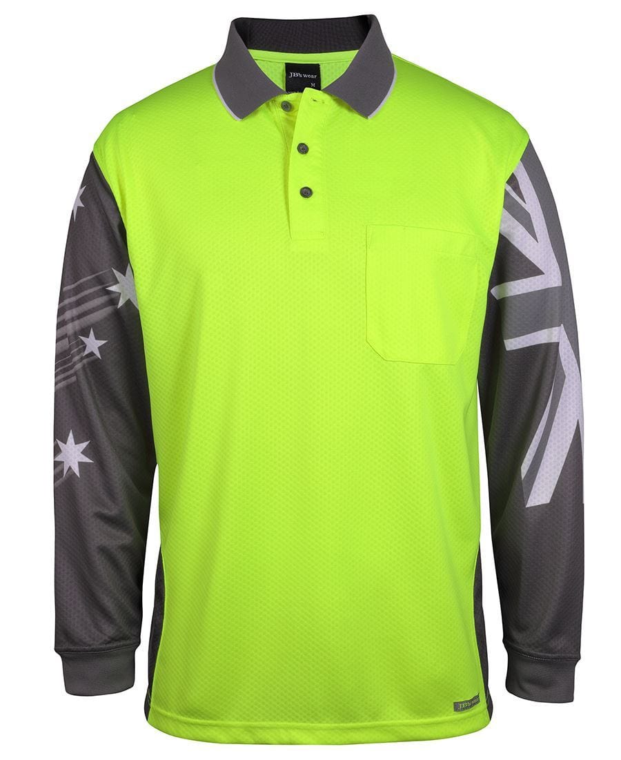 JB's Wear Polos / Shirts Lime/Charcoal / 2XS JB's Wear L/S Southern Cross Polo