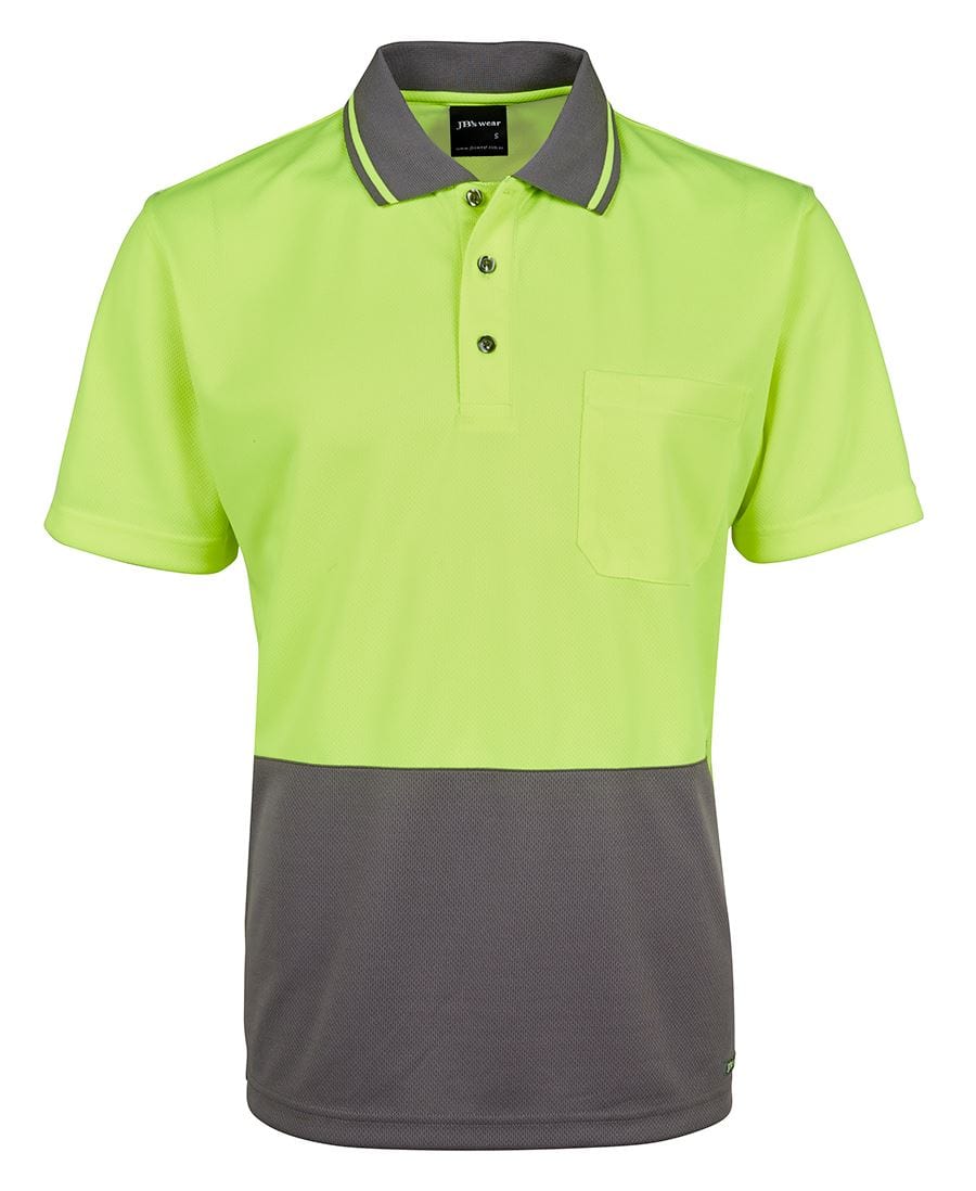 JB's Wear Polos / Shirts Lime/Charcoal / XS JB's Wear Hi Vis Non Cuff Traditional Polo