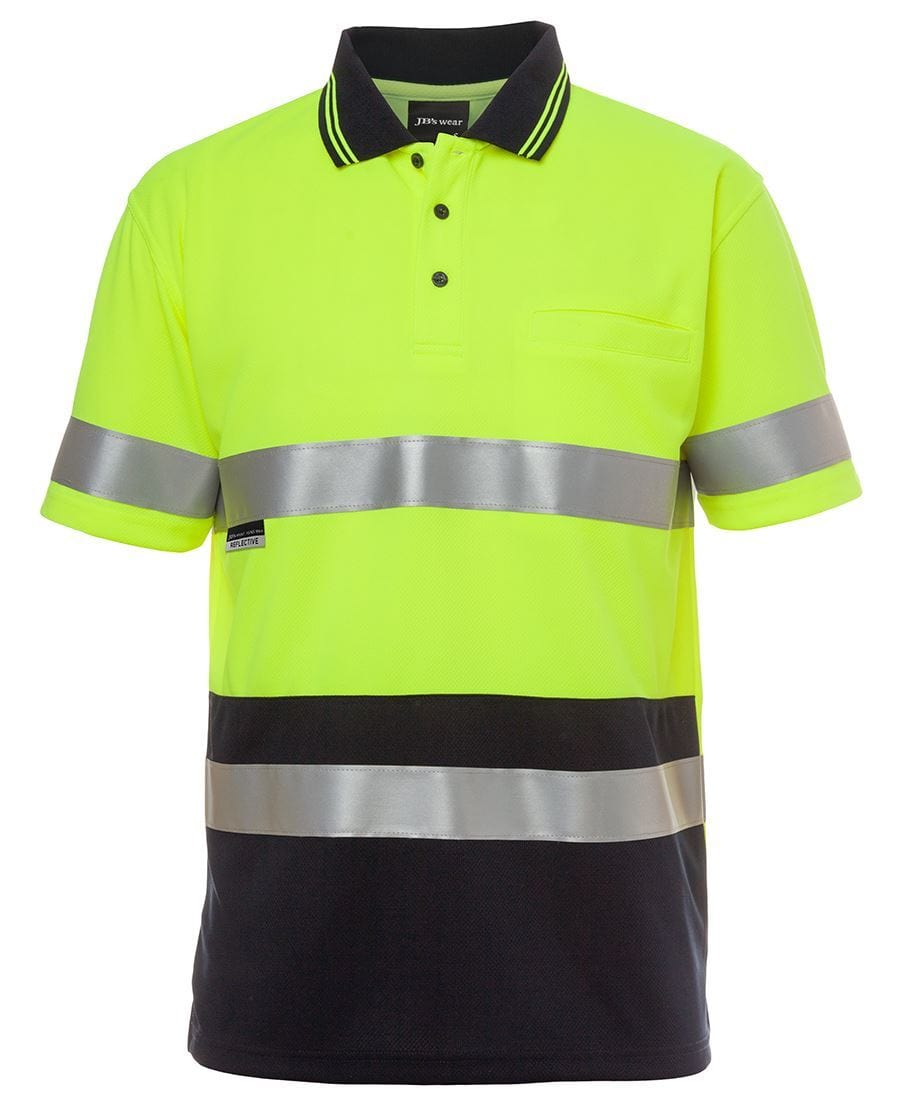 JB's Wear Polos / Shirts Lime/Navy / 2XS JB's Wear Hi Vis S/S (D+N) Traditional Polo