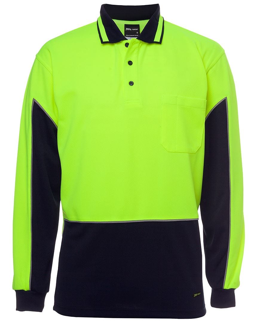 JB's Wear Polos / Shirts Lime/Navy / XS JB's Wear Hi Vis L/S Gap Polo