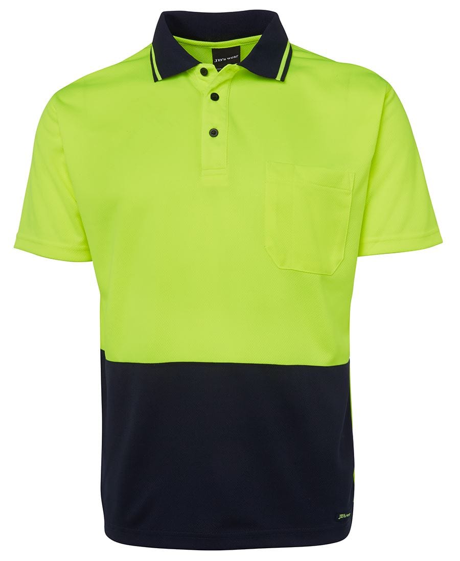 JB's Wear Polos / Shirts Lime/Navy / XS JB's Wear Hi Vis Non Cuff Traditional Polo