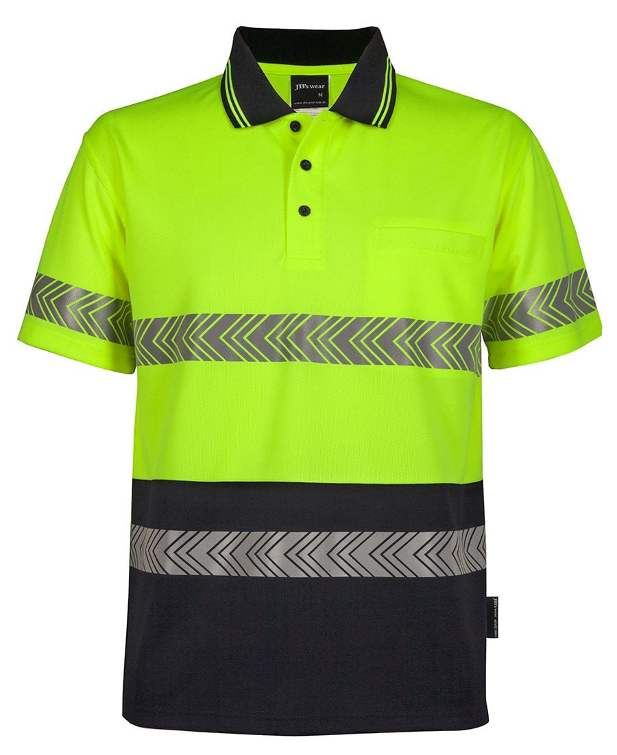 JB's Wear Polos / Shirts Lime/Navy / XS JB's Wear Hi Vis S/S Segmented Tape Polo