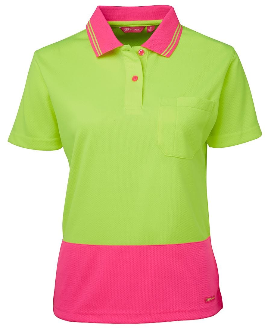 JB's Wear Polos / Shirts Lime/Pink / 6 JB's Wear Ladies Hi Vis S/S Comfort Polo