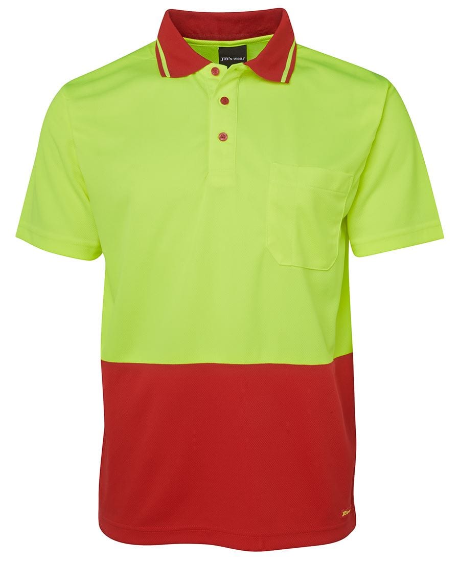 JB's Wear Polos / Shirts Lime/Red / XS JB's Wear Hi Vis Non Cuff Traditional Polo