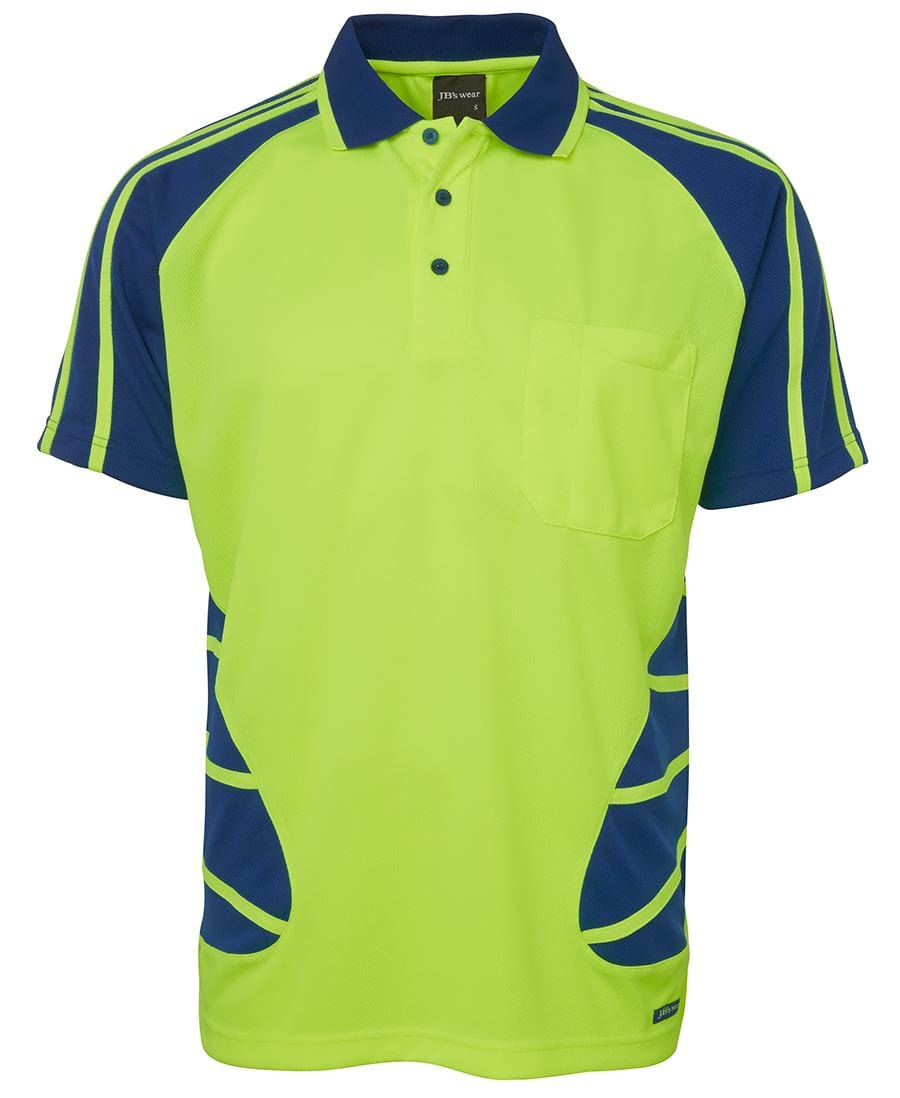 JB's Wear Polos / Shirts Lime/Royal / 2XS JB's Wear Hi Vis S/S Spider Polo