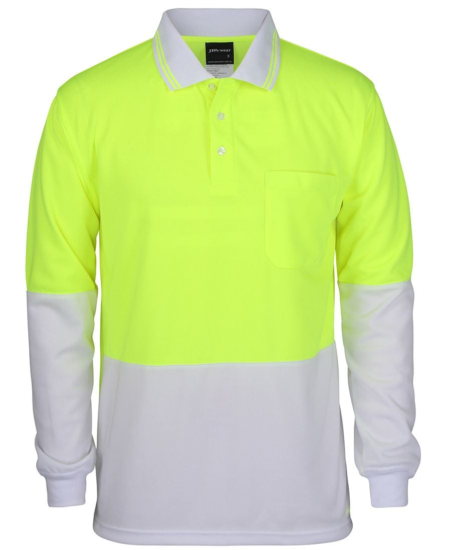 JB's Wear Polos / Shirts Lime/White / 2XS JB's Wear Hi Vis L/S Traditional Polo