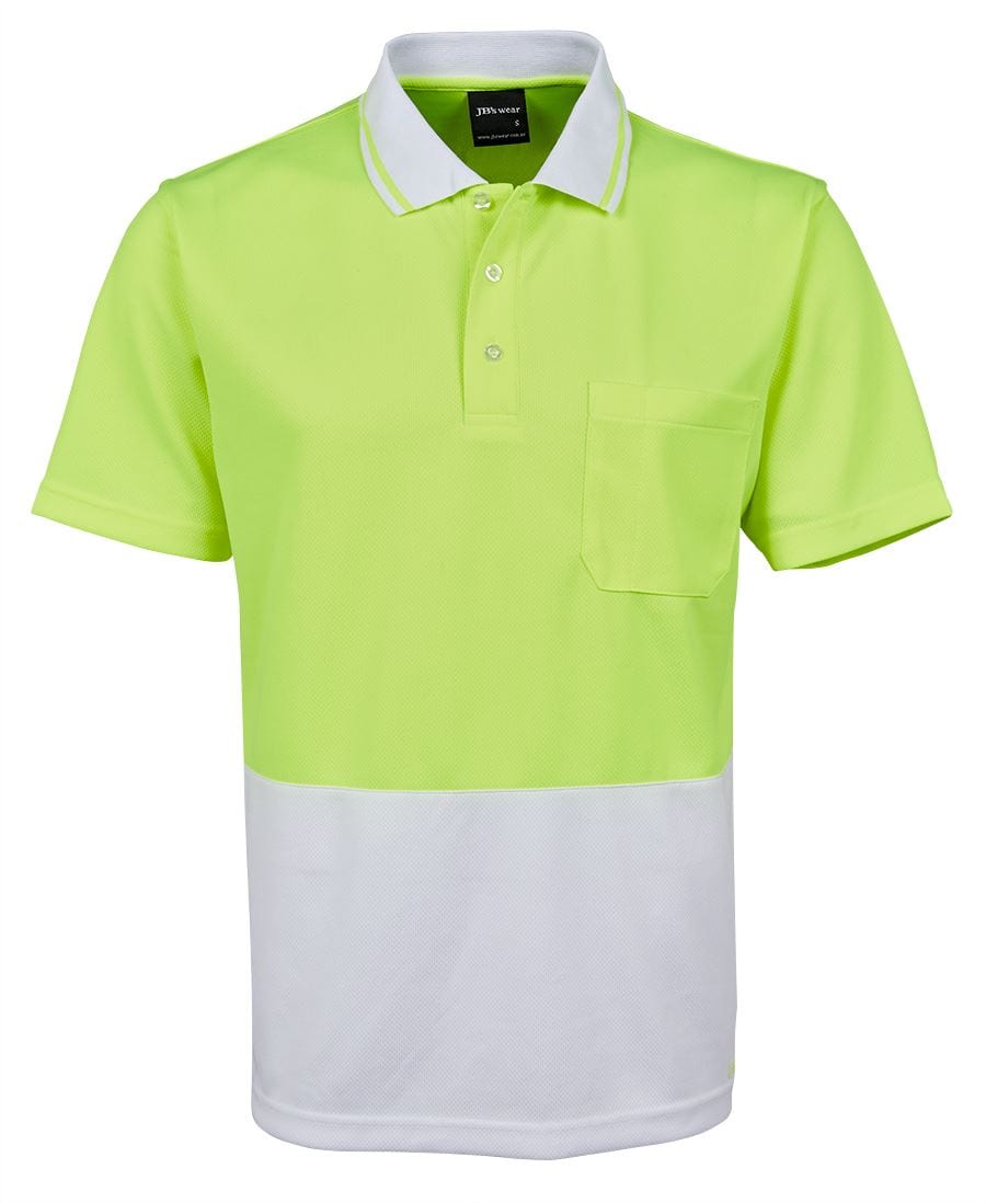 JB's Wear Polos / Shirts Lime/White / XS JB's Wear Hi Vis Non Cuff Traditional Polo